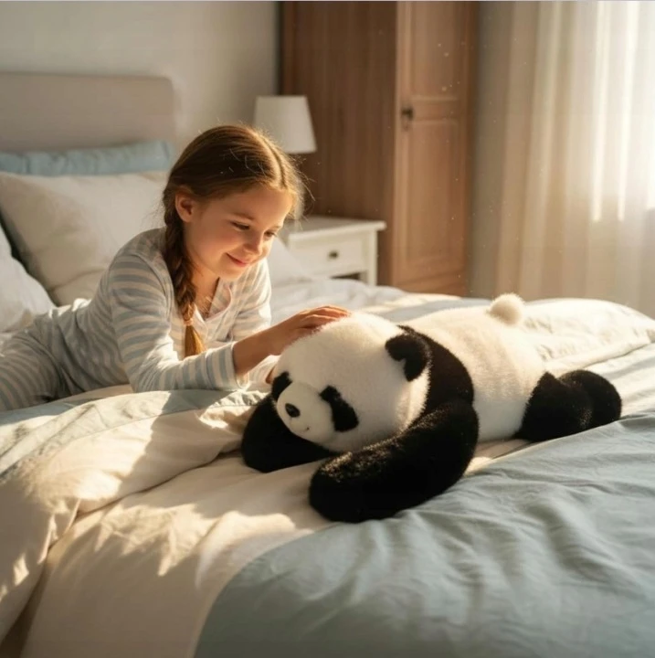 Luxma Panda svertinis meškiukas 65 cm terapinis pliušinis žaislas 1kg ADHD autizmo stresas
