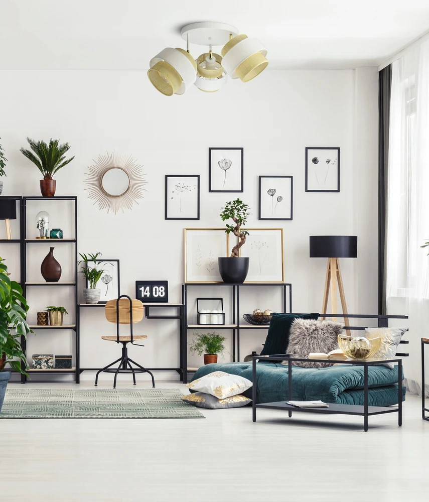 Luxolar Boho natūrali pinta lubinė lempa, balta, E27, 3 šviesos taškai