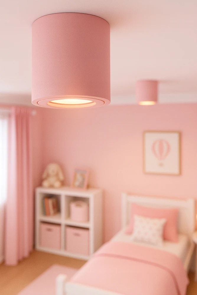 Luxolar Lampa Sufitowa Natynkowa GU10 LED Spot Ruchoma Różowa TUBA