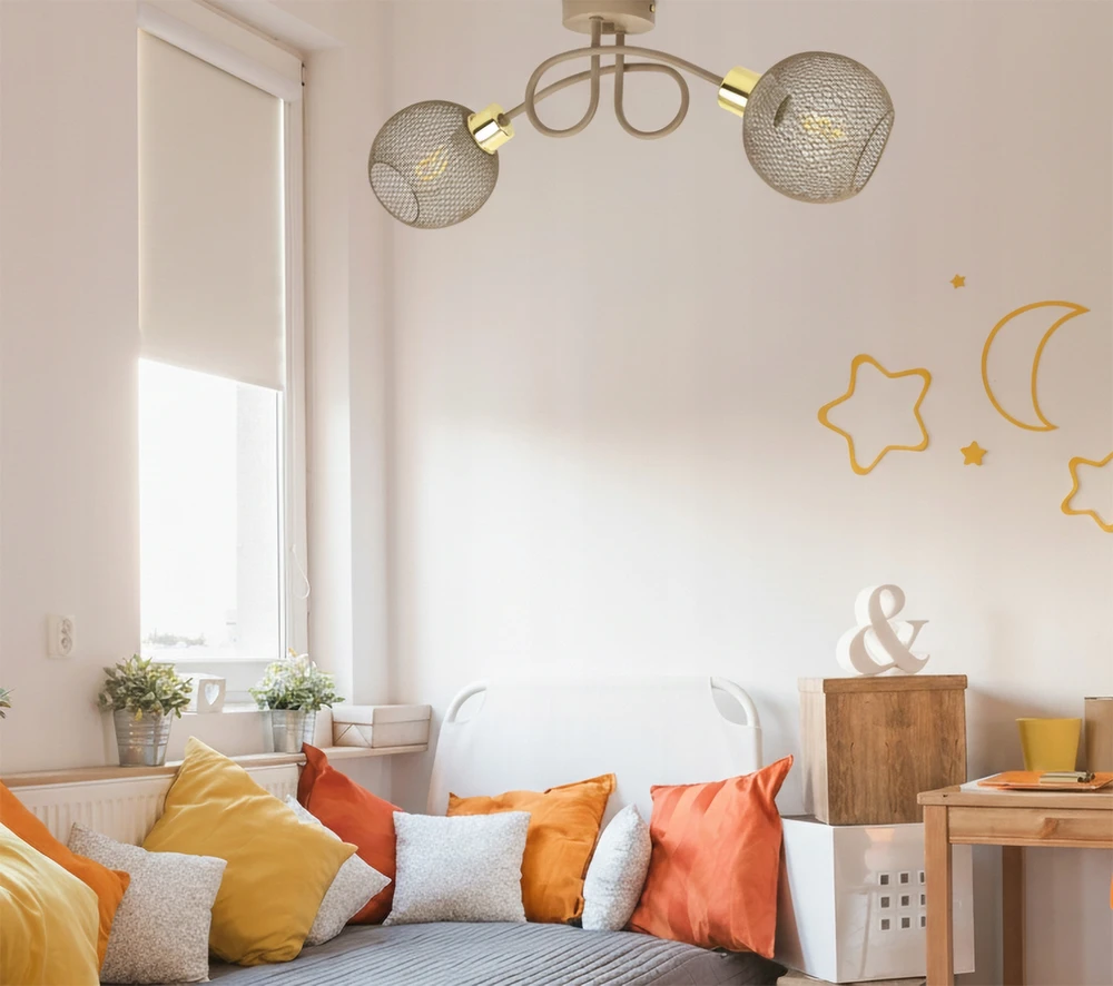 Lubinis šviestuvas Luxolar LAMPA SUFITOWA PLADON DO POKOJU DZIECI SYPIALNIA BEŻOWA KREM KASZMIR ECRU