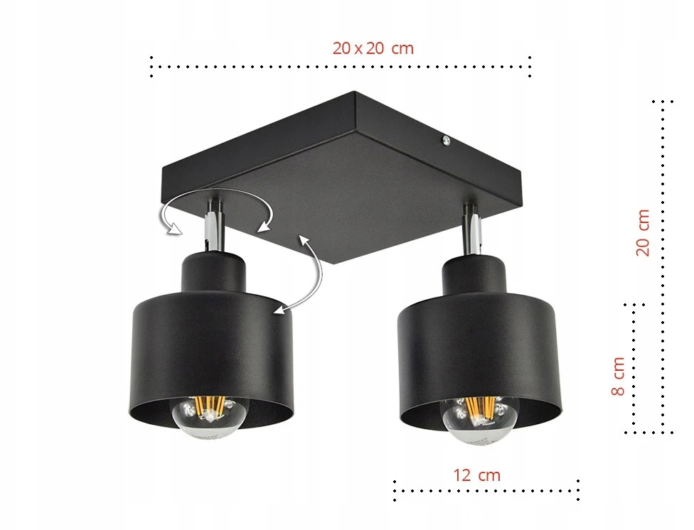 Lubinis šviestuvas Luxolar LAMPA SUFITOWA PLAFON ŻYRANDOL LOFT EDISON LED