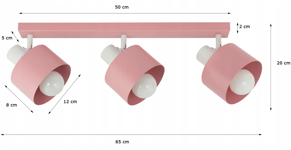 Luxolar Lampa sufitowa rožinė oświetlenie żyrandol dla dziewczynki ruchoma E27