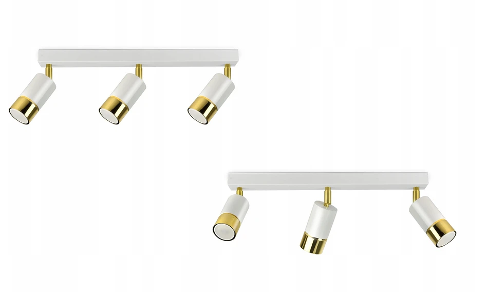 Luxolar Lampa Sufitowa SPOT Tuby Metal Balta Złot LED GU10