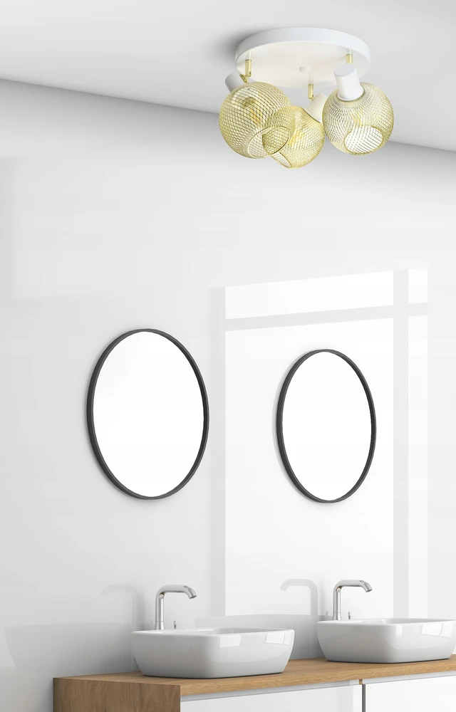 Luxolar Lampa Sufitowa Żyrandol Plafon Gold Globe 488-EG3 LED 3xE27 LED Ruchome