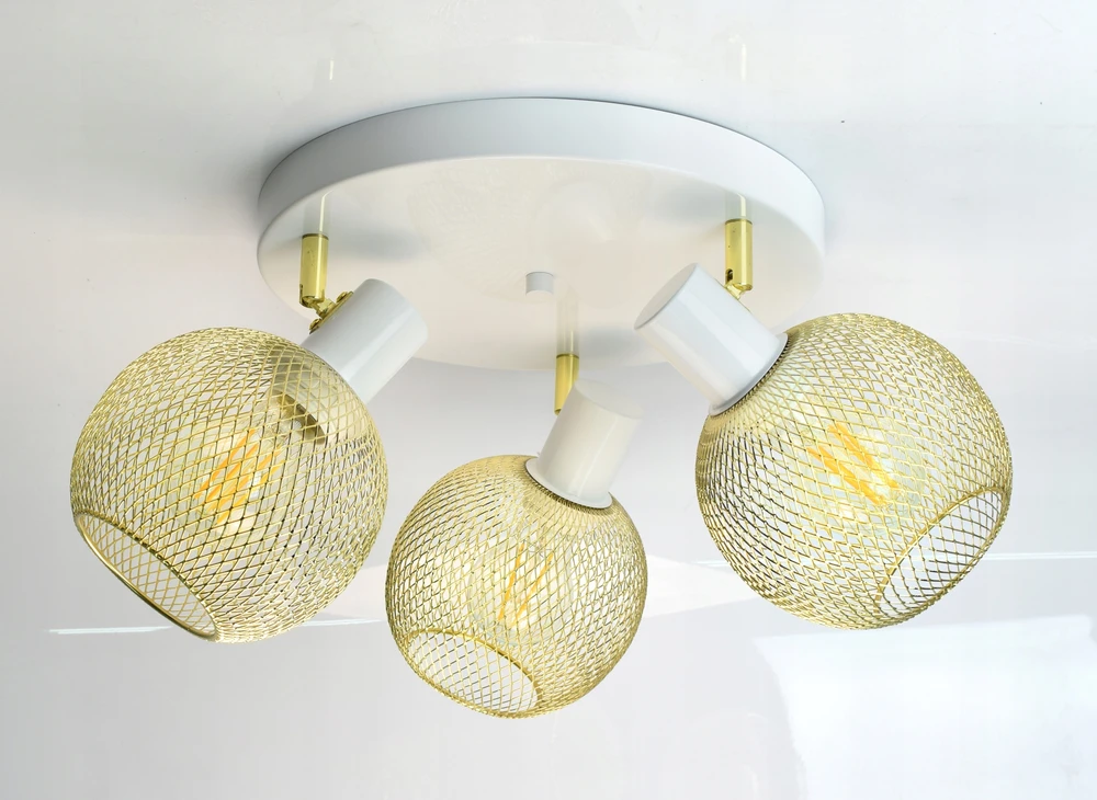 Luxolar Lampa Sufitowa Żyrandol Plafon Gold Globe 488-EG3 LED 3xE27 LED Ruchome