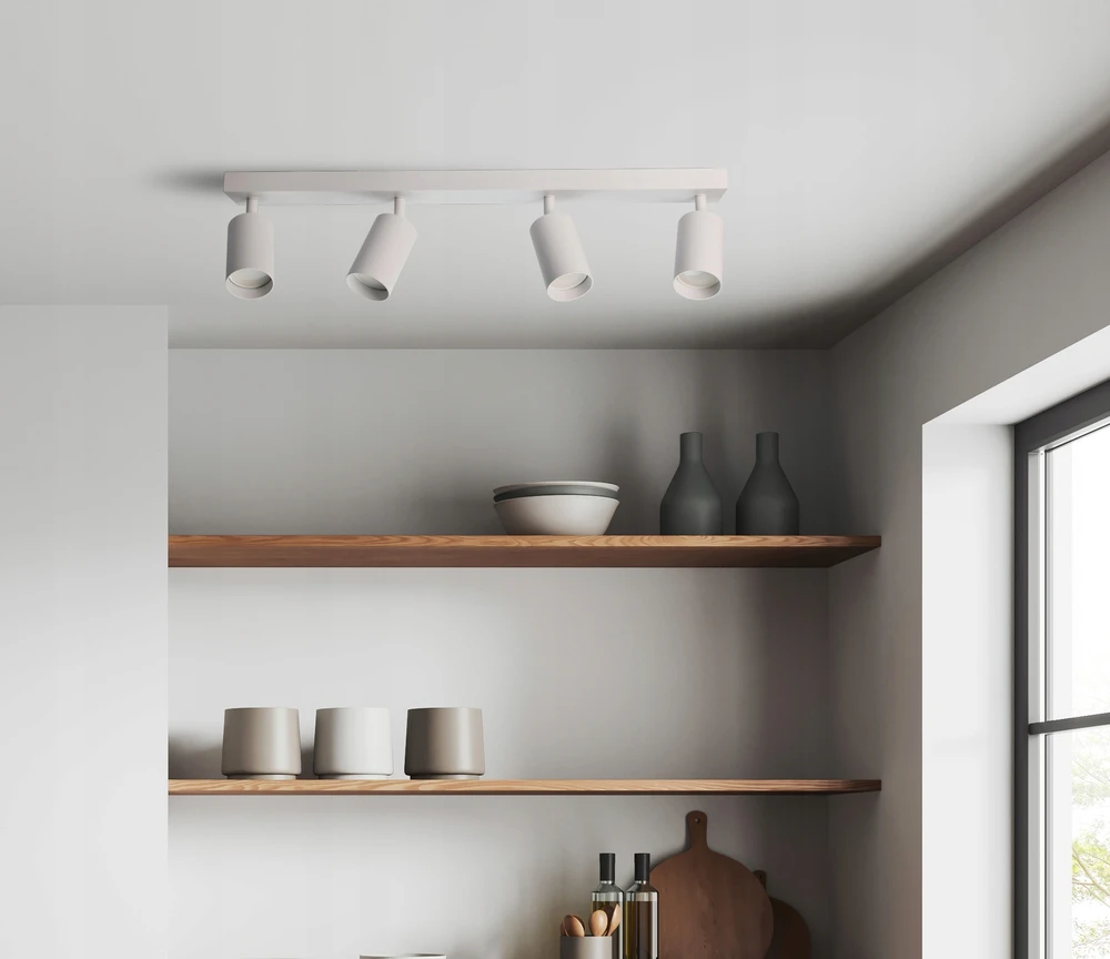 Luxolar Lubinė lempa Šviestuvas Plafon Vamzdžiai Metalinis SPOT BG4 LED 4xGU10 Baltas