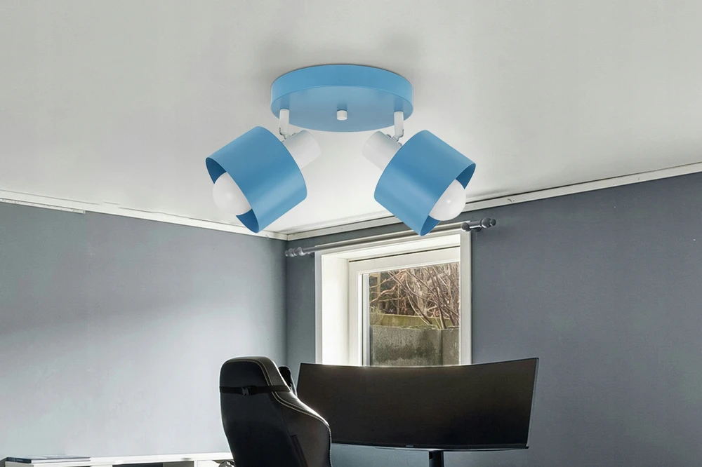 Luxolar Žydra Błękitna lampa dla chłopca dziewczynki do pokoju ruchoma Led E27