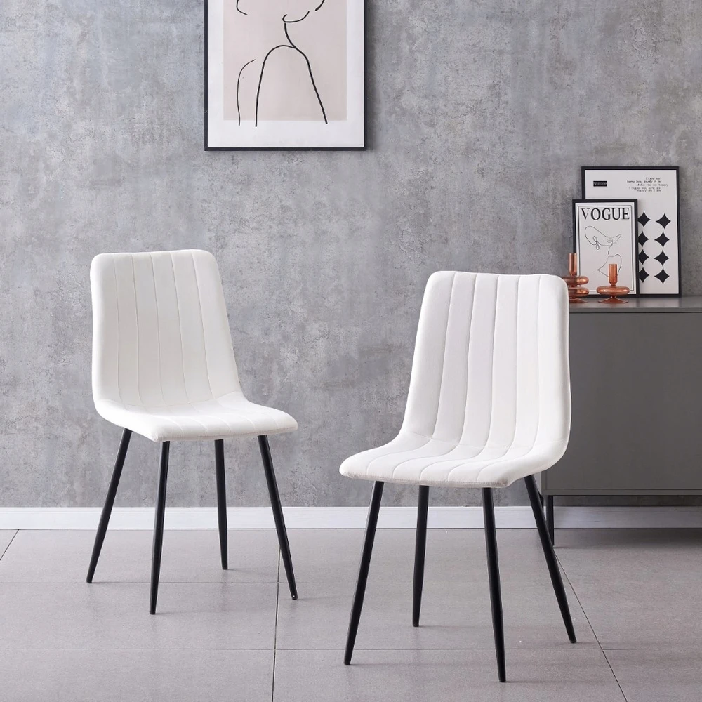 Luxury4Home Ecru, aksomu apmušta kėdė valgomajam, IRIS