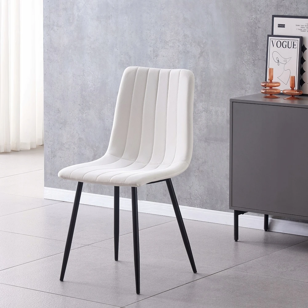 Luxury4Home Ecru, aksomu apmušta kėdė valgomajam, IRIS