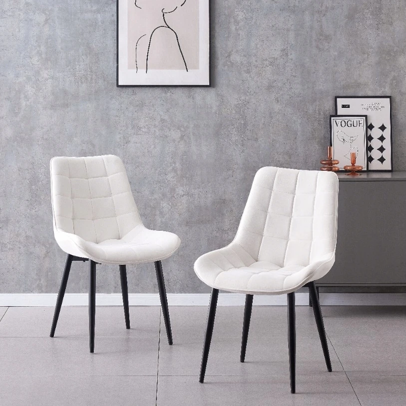 Luxury4Home Ecru veliūrinė dygsniuota MALMO minkšta kėdė