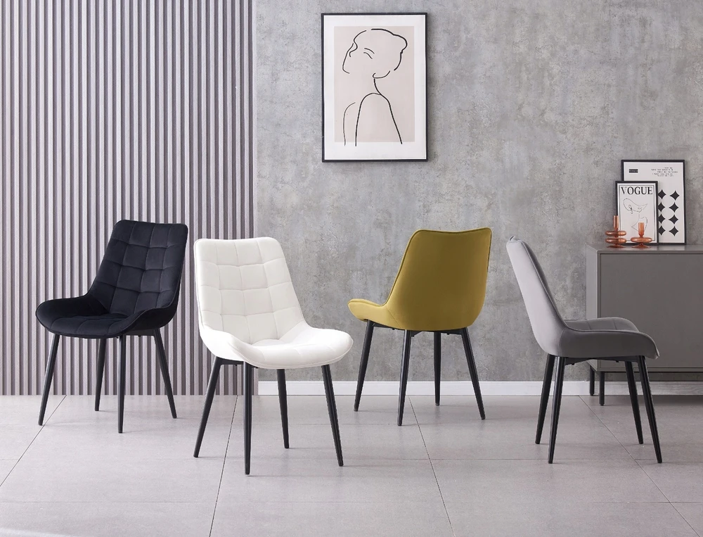 Luxury4Home Minkšta kėdė Tamsiai pilkas veliūrinis dygsniuotas MALMO