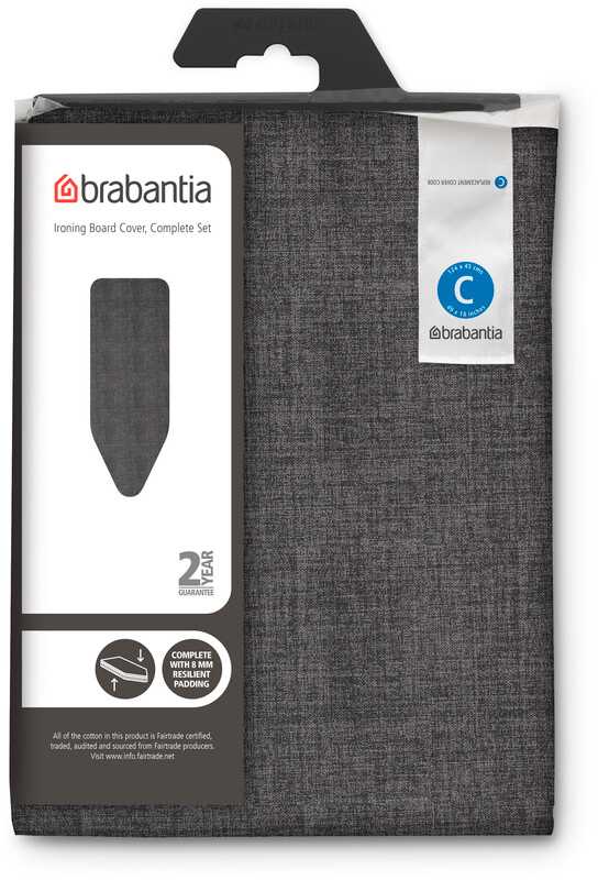 Lyginimo lentos užvalkalas C Brabantia 124x45cm Denim Juodas