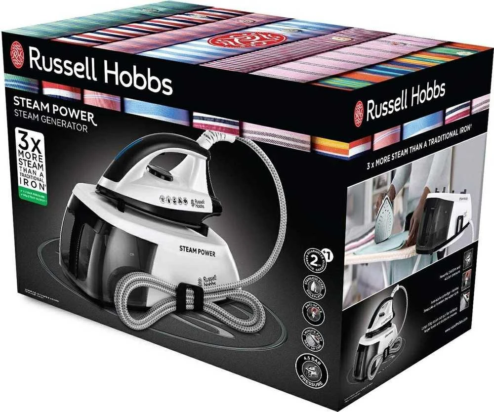 Lygintuvas su garų generatoriumi 24420-56 Russell Hobbs 2400W/1.3L baltas/juodas