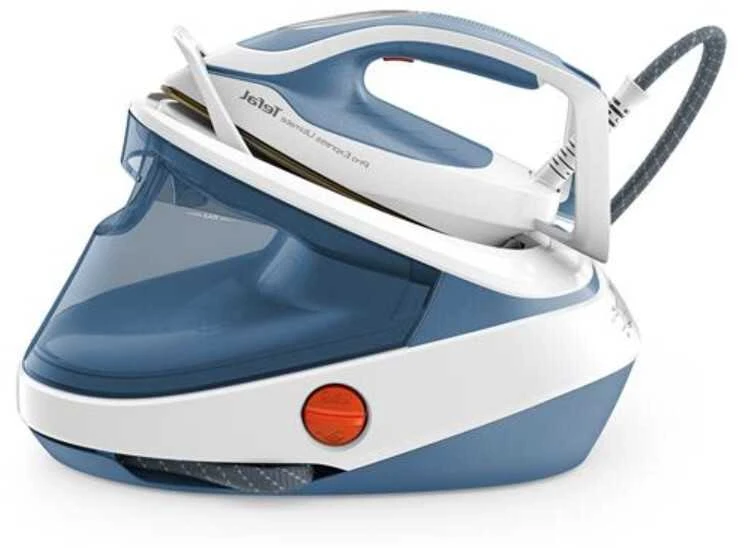TEFAL | Steam Station Pro Express | GV9710E0 | 3000 W | 1,2 l | 7,6 baro | Automatinis išjungimas | Vertikali garų funkcija | Kalkių valymo funkcija | Baltas/Mėlyna