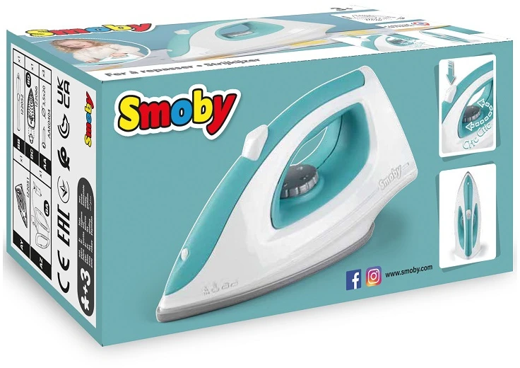 Smoby geležis, skirtas lyginti su poros mygtuku vaikams