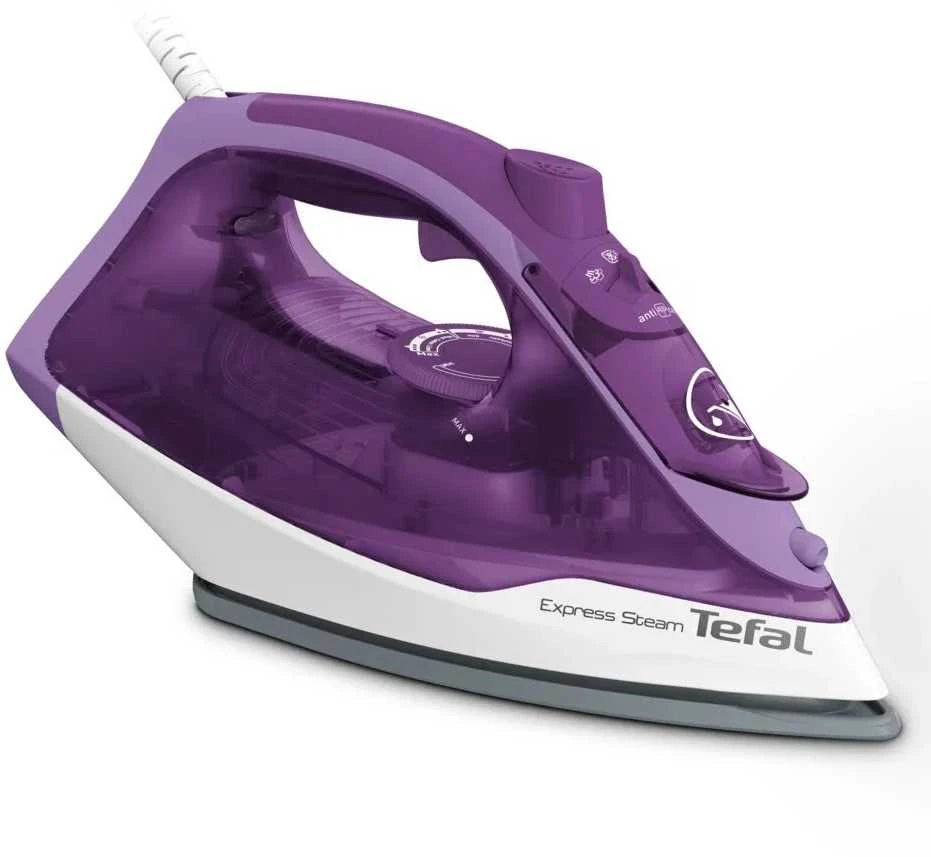 TEFAL FV2836E0 | Garų lygintuvas | 2400 W | Vanduo tank capacity 270 ml | Continuous steam 35 g/min | Steam boost performance 165 g/min | Violetinė/Baltas