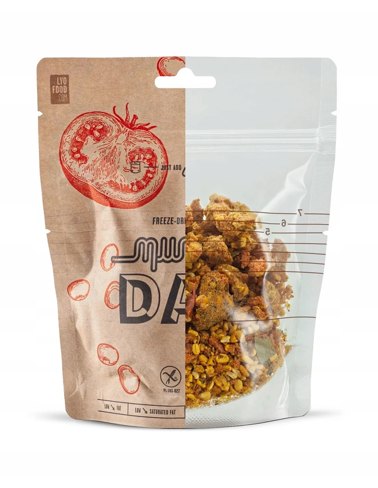 LYOFOOD liofilizuotos mung pupelės su indišku pomidorų padažu 270 g