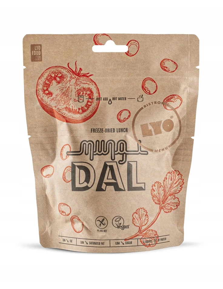 LYOFOOD liofilizuotos mung pupelės su indišku pomidorų padažu 270 g