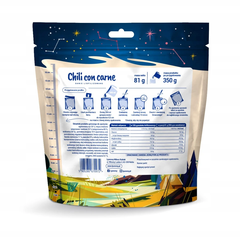 LYOMMY liofilizuotas Chili con carne 350 g liofilizuotas