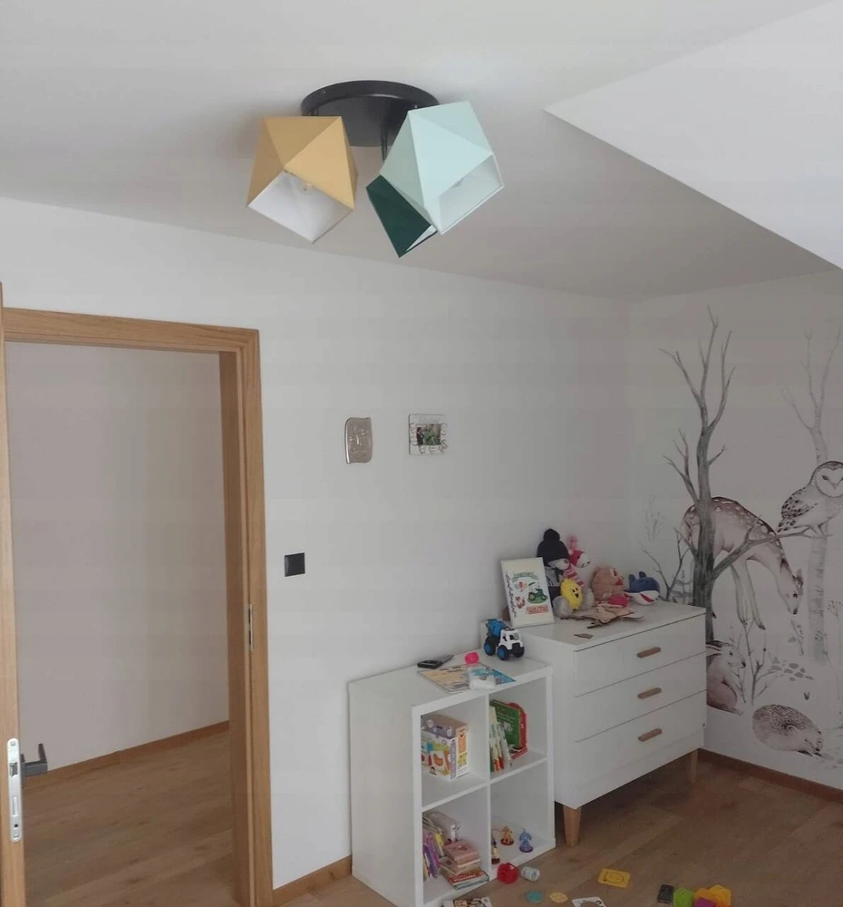 Lysne Lampa sufitowa do pokoju dziewczynki rožinė abażury Tęczowy Diamencik