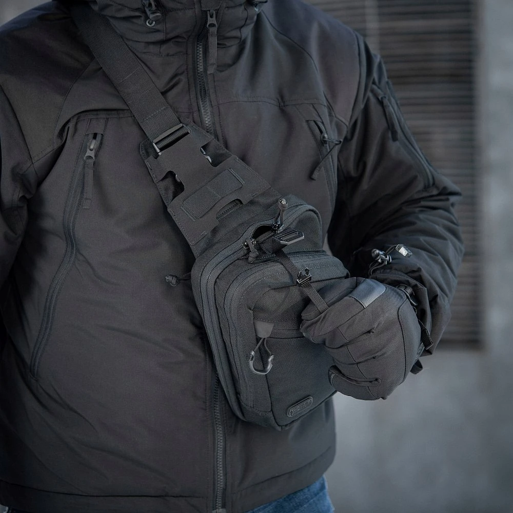 M-tac Sling Pistol Bag Elite Hex - daugiafunkcinė juoda rankinė