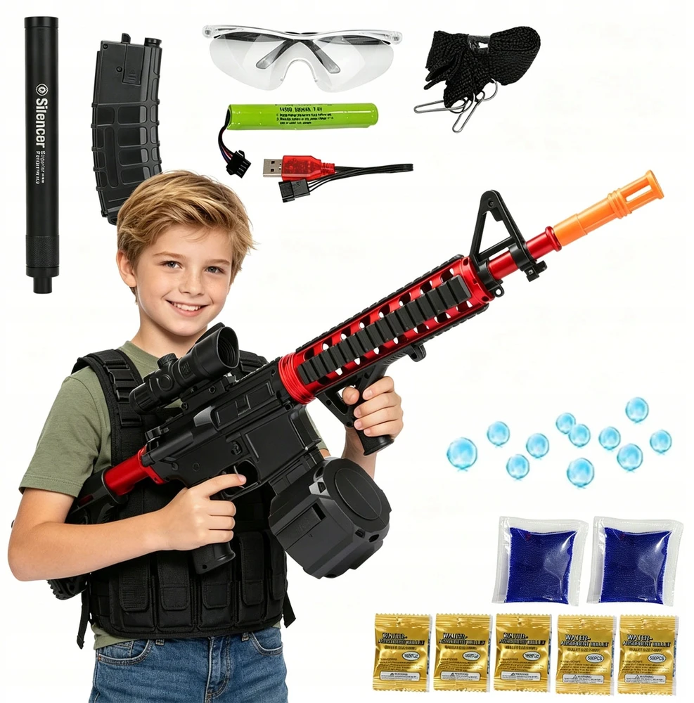 M4A1 AUTOMATINIS GUN GEL VANDENS RUTULIAI FAST RIFLE 20000 RUTULIAI