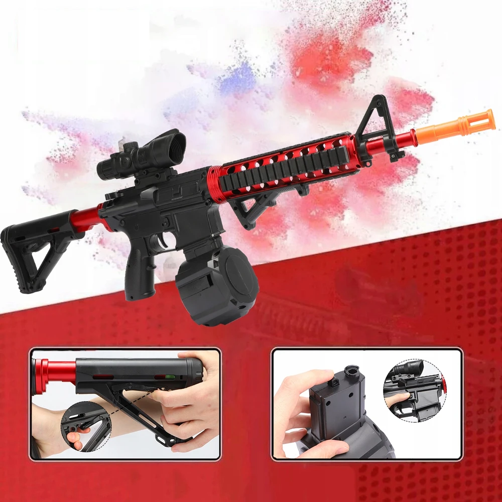 M4A1 AUTOMATINIS GUN GEL VANDENS RUTULIAI FAST RIFLE 20000 RUTULIAI