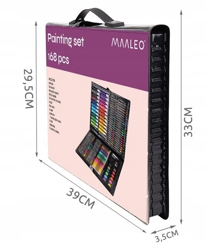 Blackmoon Maaleo Tapybos rinkinys lagamine, 168 vnt, juodas