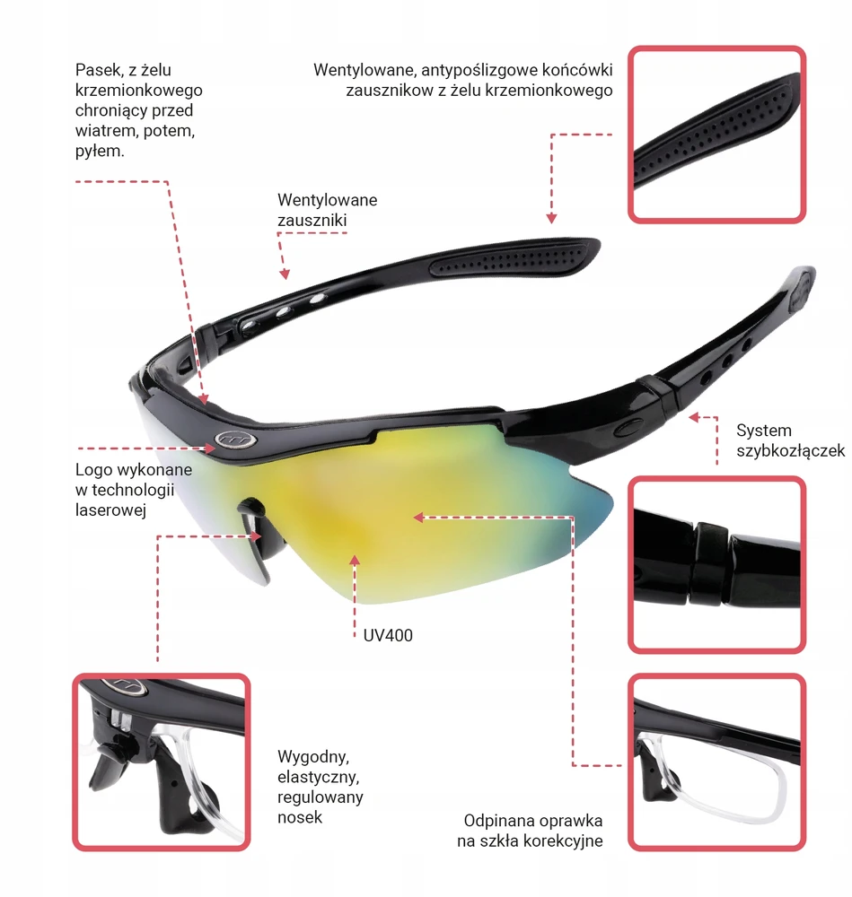 Madani POLARIZUOTI DVIRAČIO AKINIAI, UV400, 5 lęšiai