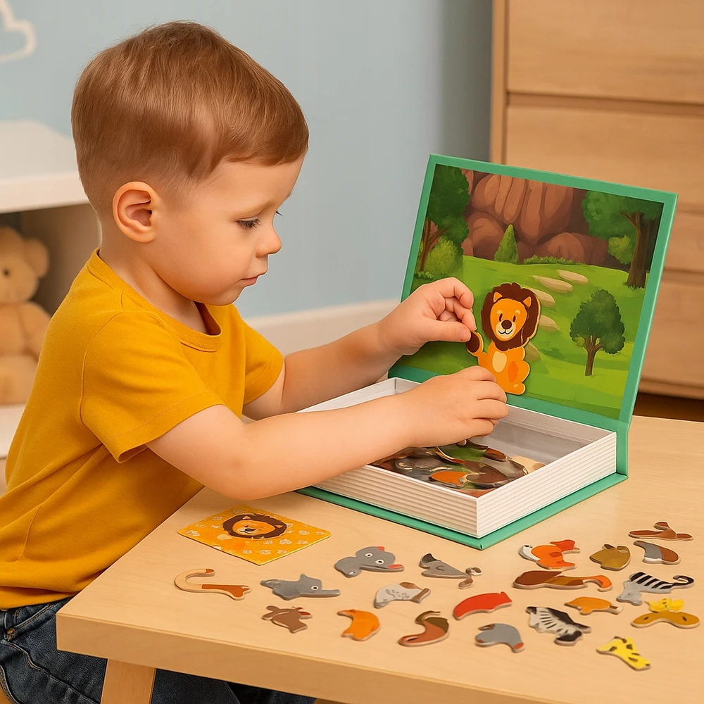 Madej MAGNETINĖ KNYGA DĖLĖS GYVŪNŲ ZOO SAFARIS