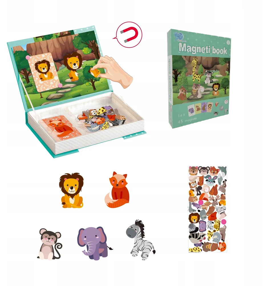 Madej MAGNETINĖ KNYGA DĖLĖS GYVŪNŲ ZOO SAFARIS