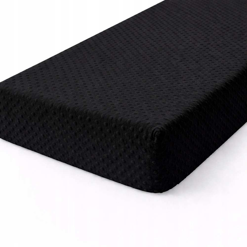 Mae Duze Minky juodas storas paklodės čiužinys 90x200cm minkštas ir patvarus