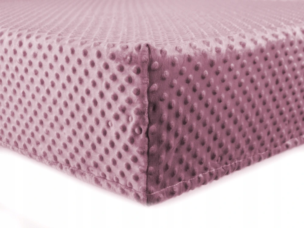 Mae Duze Prześcieradło su gumką minky róż retro materac 140x200cm nie kulkuje się