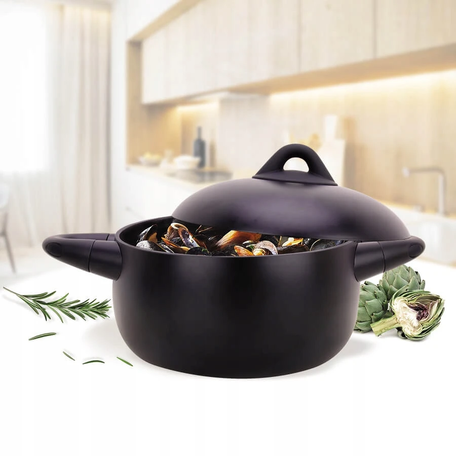 Maestro Marmurinis puodas su dangčiu 18 cm, 2,2 l