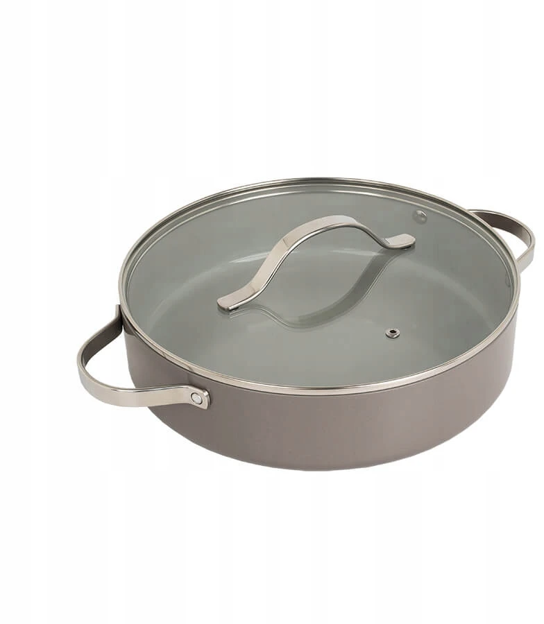 Puodas shallow su dangčiu MAESTRO MR-4009 (MR-4009-28S) 28 cm 3.9 l Pilkas