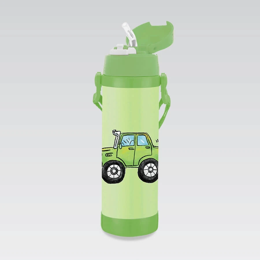 Maestro Termo puodelis vaikams dziecka ze słomką 500ml autko MAESTRO MR-1640-50-B