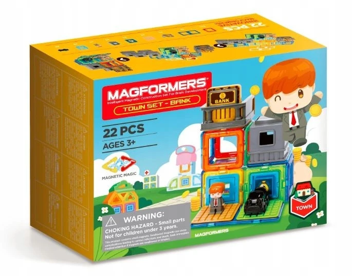 Magformers "miesto" banko rinkinys – kūrybiškas konstravimas