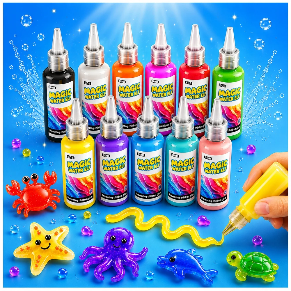 Magic Jelly Glue vandens geliai 30in1 XXL plastilino kūrybinis 3D rinkinys