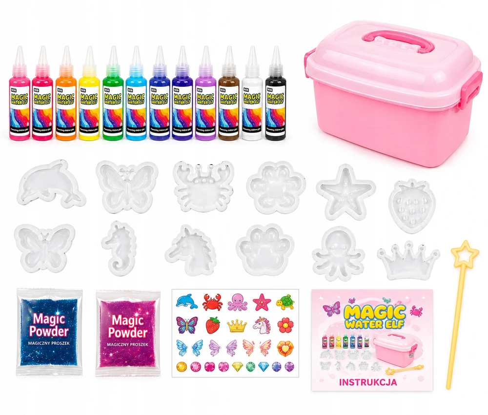 Magic Jelly Glue vandens geliai 30in1 XXL plastilino kūrybinis 3D rinkinys