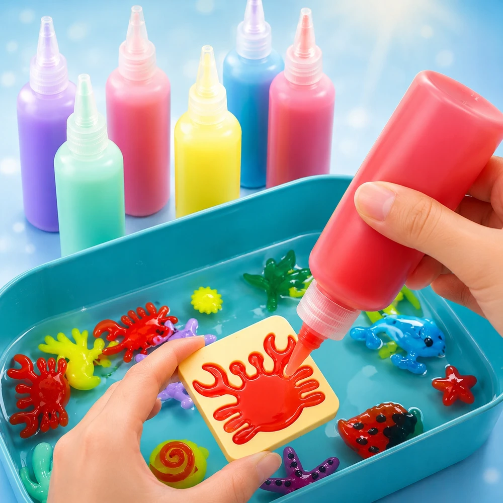 Magic Jelly XXL Glue Vanduo Gels 3D DIY Kit Žaidimų tešla vaikams