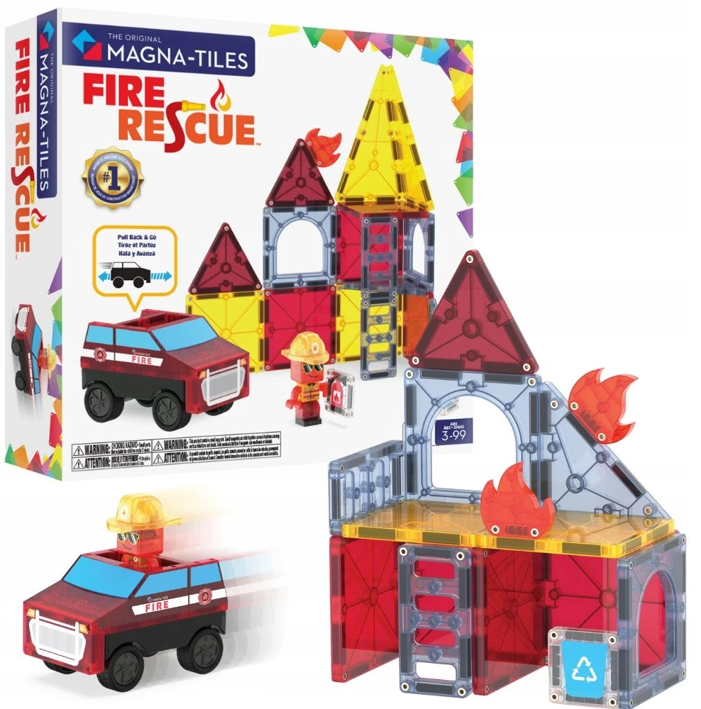 MAGNA-TILES Magnetinis konstruktorius „Ugniagesių automobilis“, 27 det.