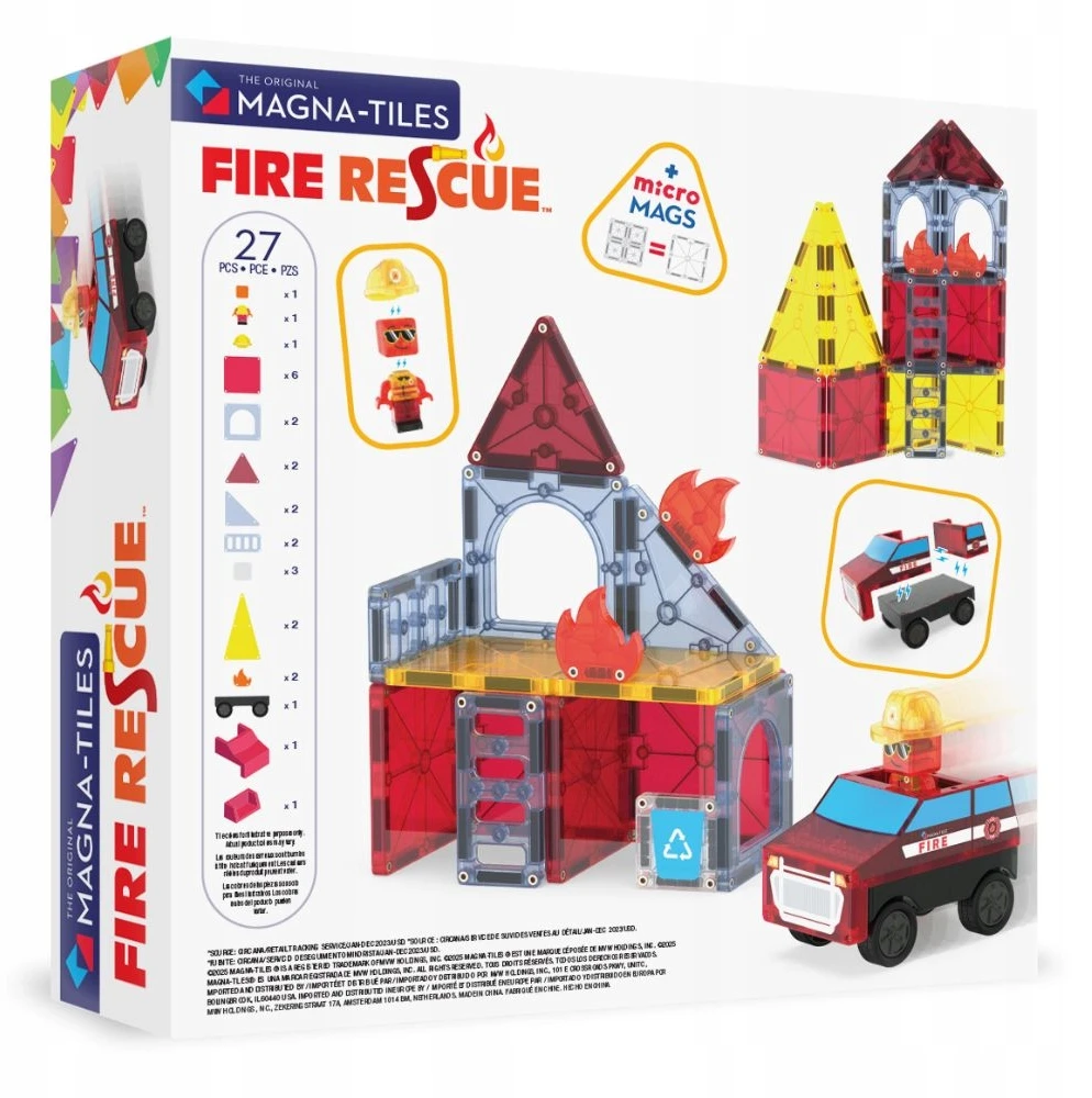 MAGNA-TILES Magnetinis konstruktorius „Ugniagesių automobilis“, 27 det.