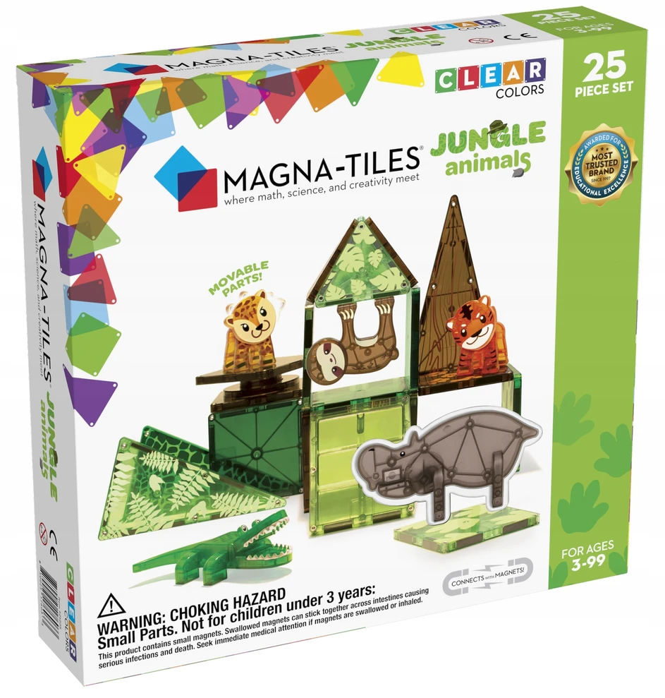 „Magna-Tiles“ – džiunglių gyvūnų rinkinys, 25 vnt. (90222)