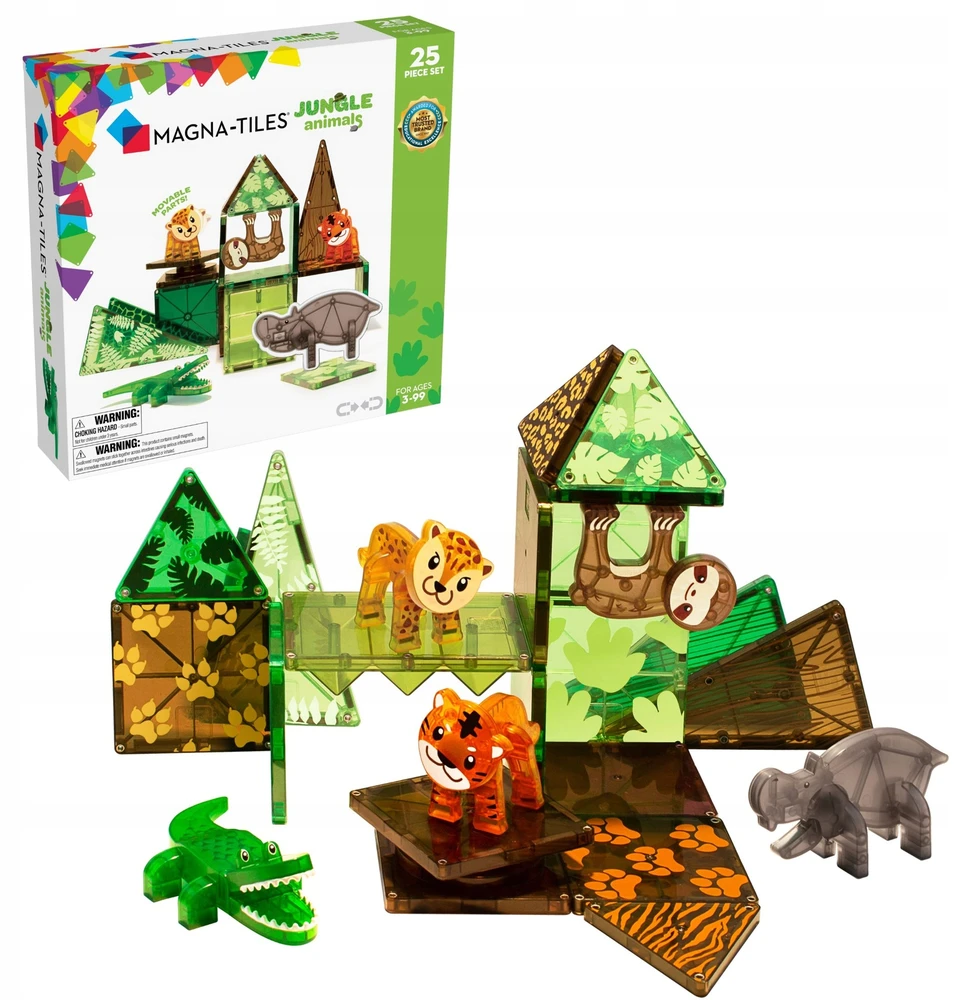 „Magna-Tiles“ – džiunglių gyvūnų rinkinys, 25 vnt. (90222)