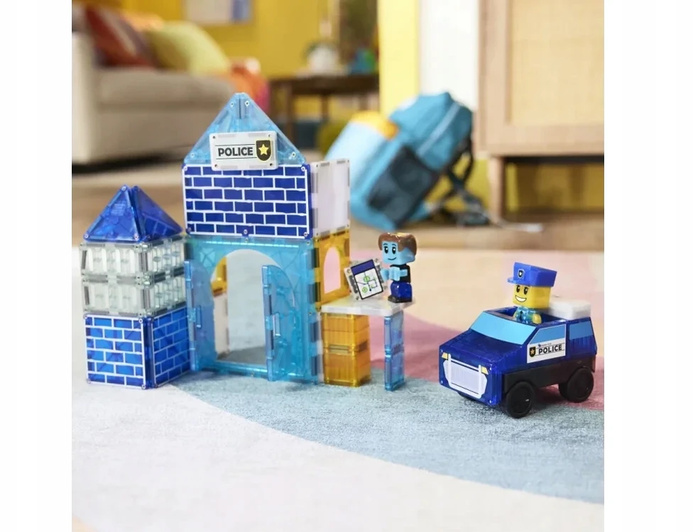 MAGNA-TILES Magnetinis konstruktorius „Policijos nuovada“, 35 det.