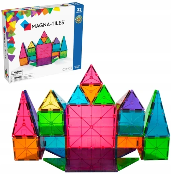 MAGNA-TILES Magnetinis permatomas konstruktorius, 32 det.