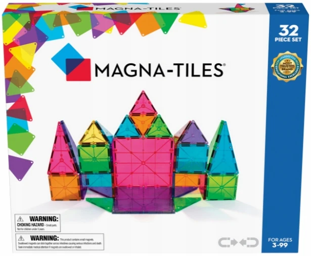 MAGNA-TILES Magnetinis permatomas konstruktorius, 32 det.