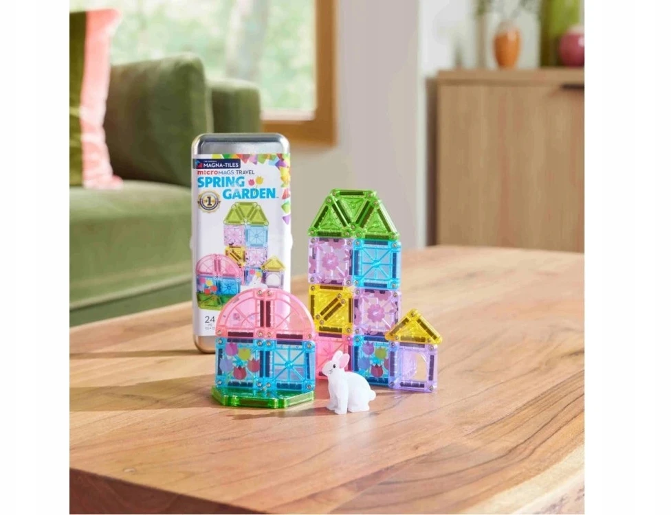 MAGNA-TILES MICROMAGS Kelioninis konstruktorius „Spring Garden“, 24 det.