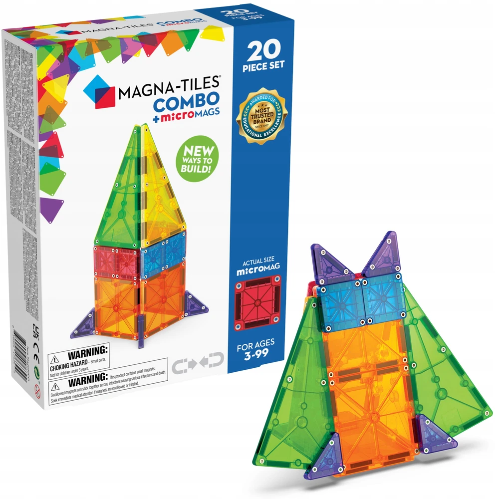 MAGNA-TILES MICROMAGS Konstruktorius „Combo“, 20 det.