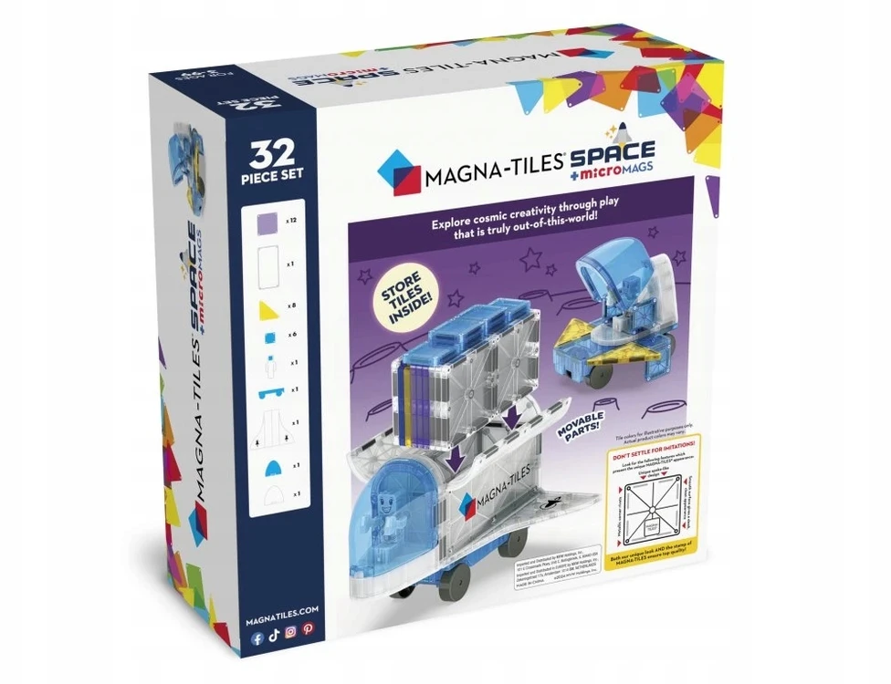 MAGNA-TILES MICROMAGS Konstruktorius „Kosmosas“, 32 det.